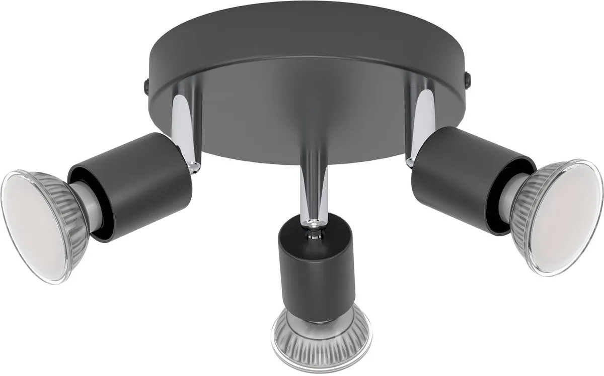 Eglo Stecci-E Spot Plafondspot GU10 - Ø14cm - Zwart
