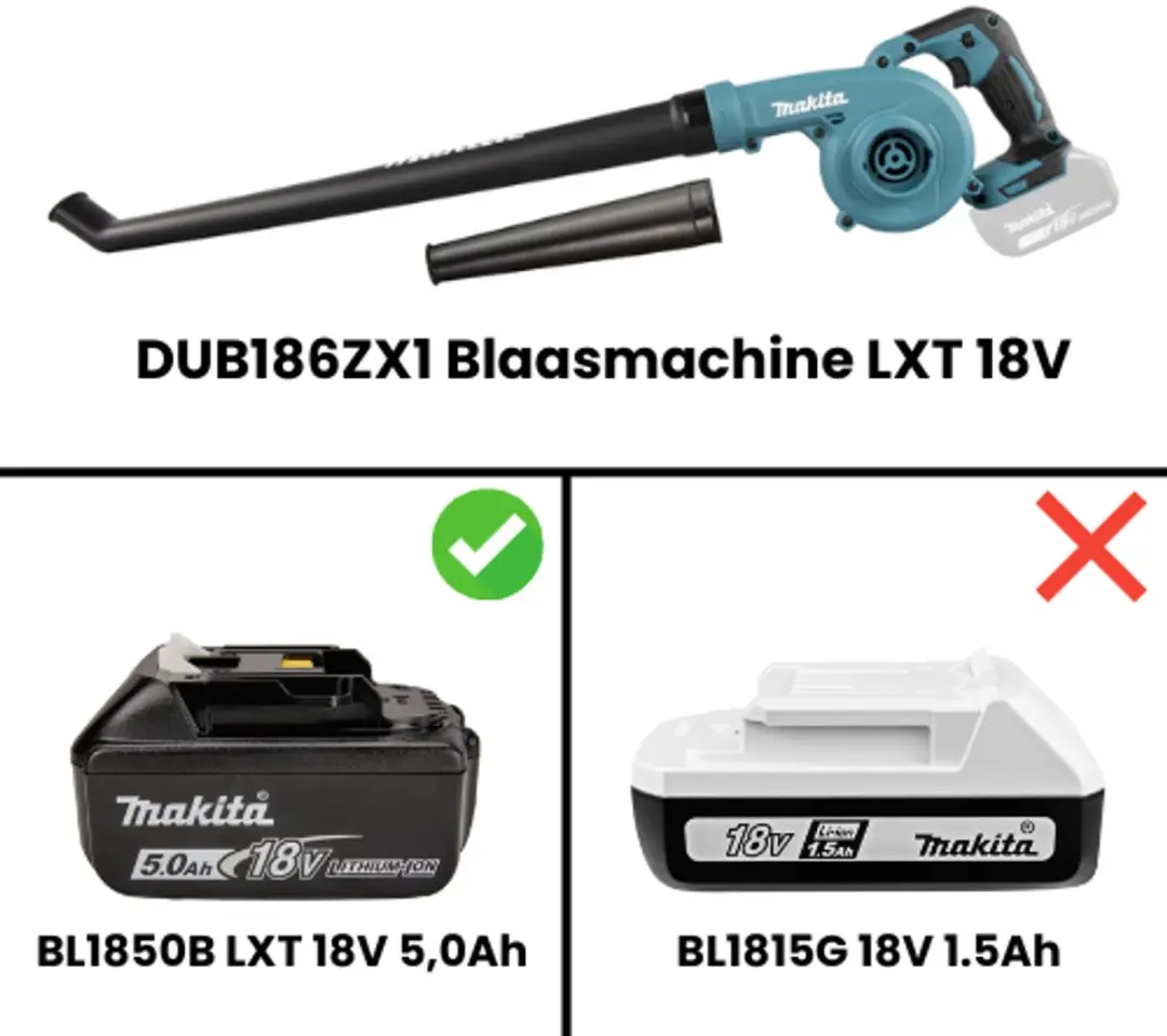 Makita DUB186ZX1 Blaasmachine LXT 18V - 3 standen