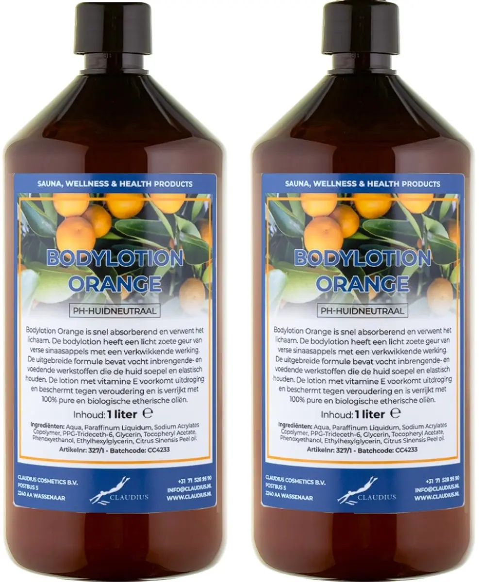 Splashbox Cosmetics Bodylotion Orange 1L - 2 Stuks