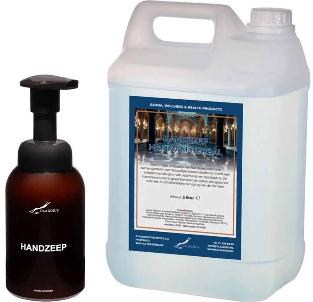 Splashbox Cosmetics Zeepdispenser 300ml + 5L Hammam Herbal Handzeep
