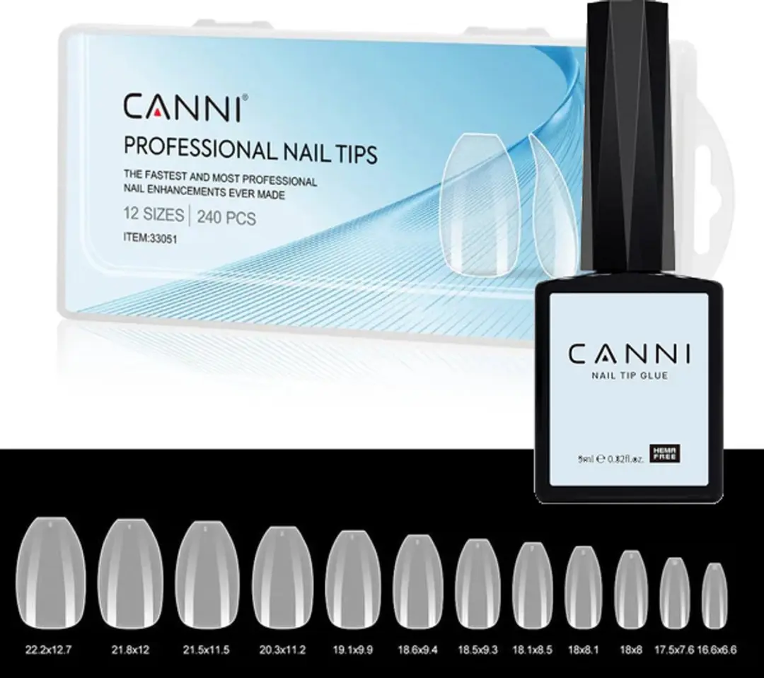 Canni Nageltips Mat Kort Coffin