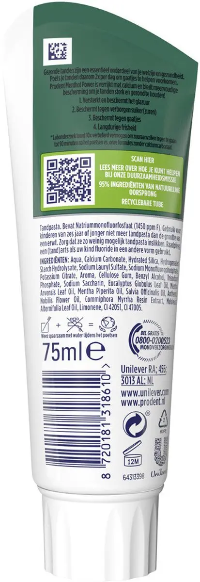 Prodent Tandpasta Menthol Power 75ml