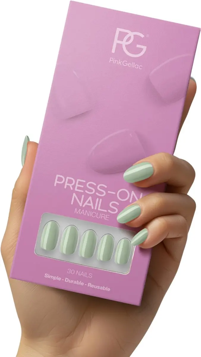 Pink Gellac Press On Nagels Gentle Jade 323