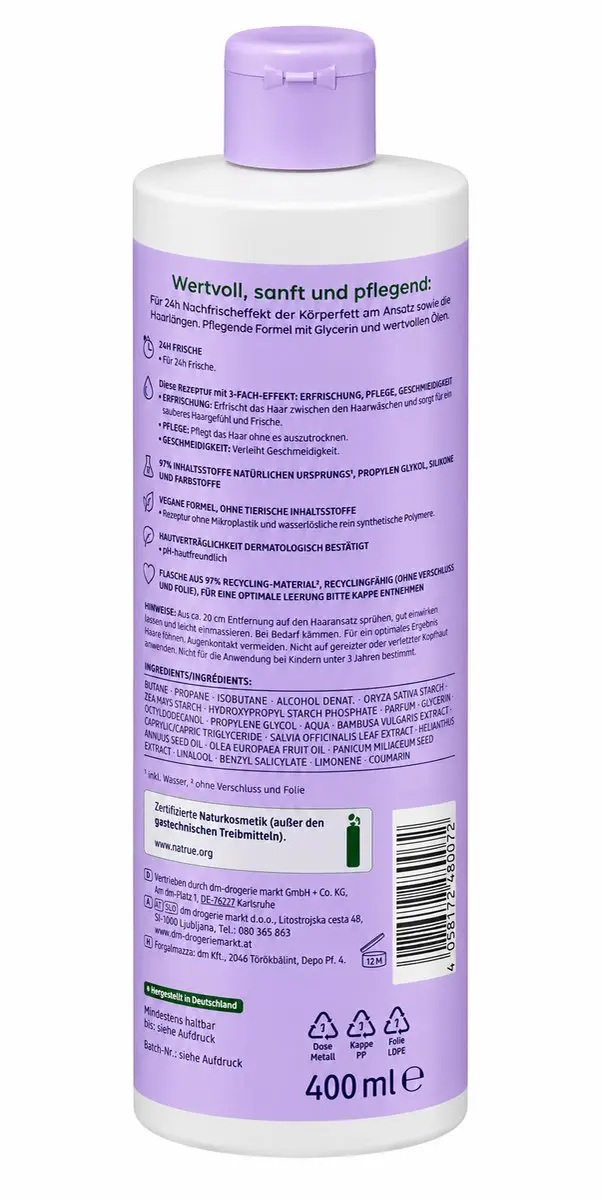 Balea Natural Beauty Shampoo Bio Rozemarijn & Salie 400ml