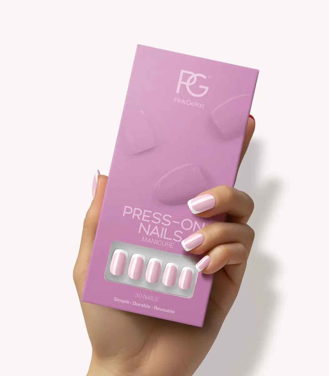 Pink Gellac Press On Nagels 2001 Classic French