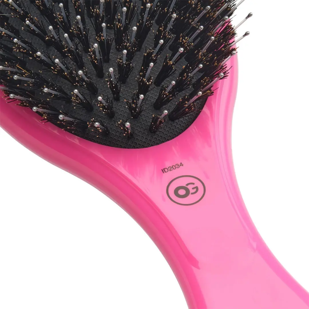 Olivia Garden Care Oval Boar & Nylon Haarborstel - Roze