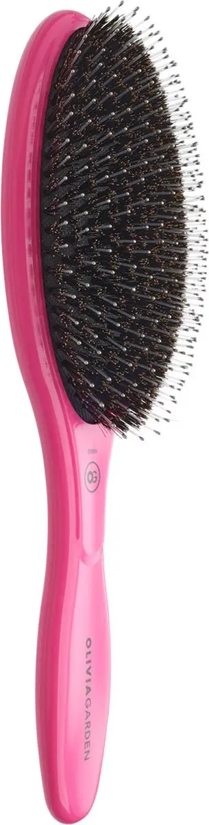 Olivia Garden Care Oval Boar & Nylon Haarborstel - Roze
