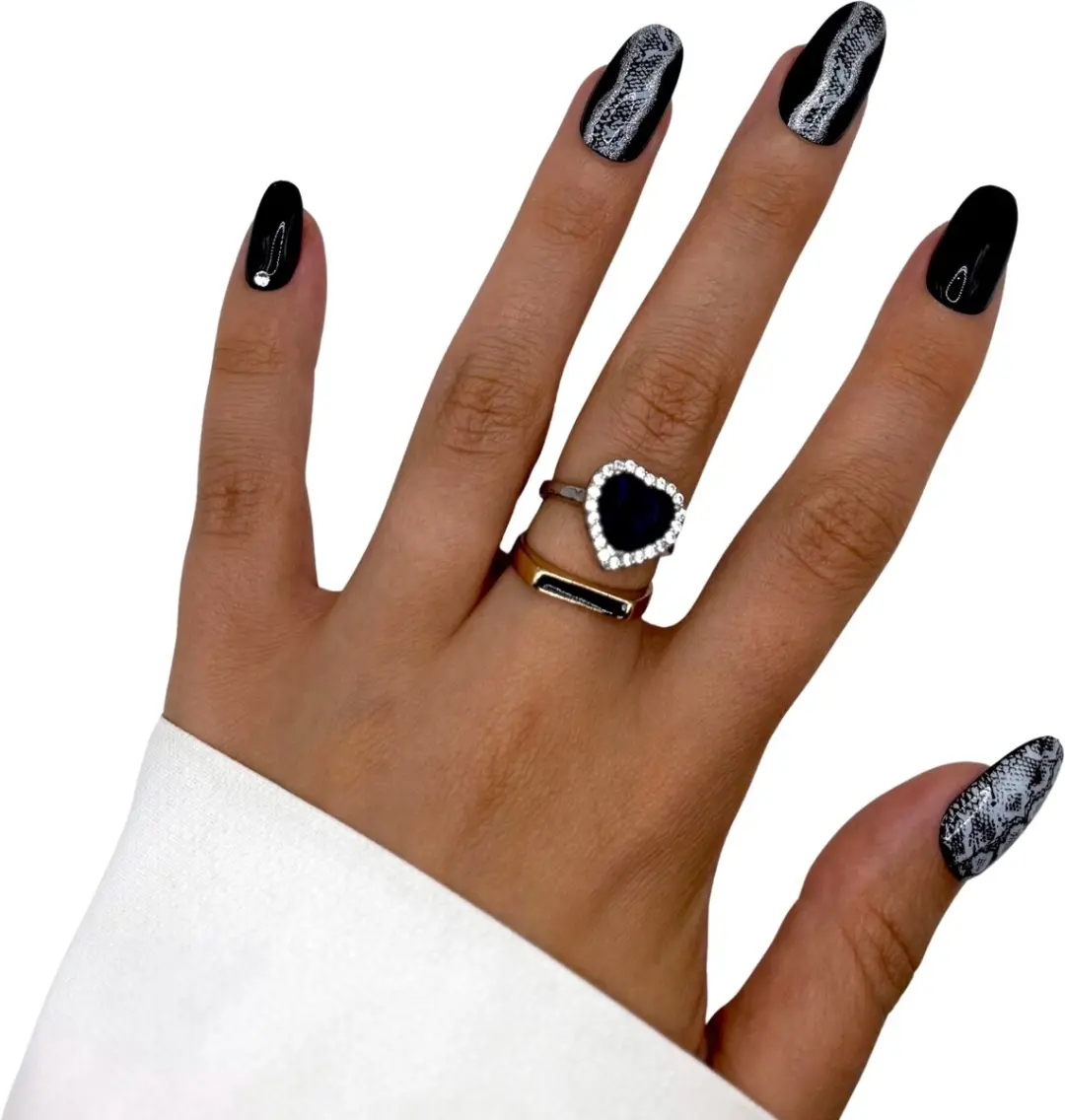 SD Press on Nails No. 52 Anaconda Nagelset - 20 Stuks - Zwart Snake