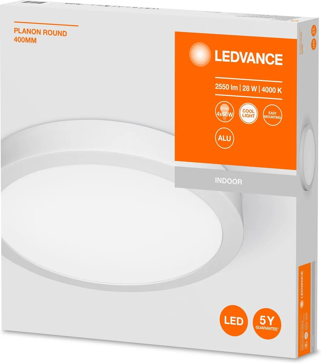LEDVANCE Planon Round LED Plafondlamp 28W - 40cm Koel Wit