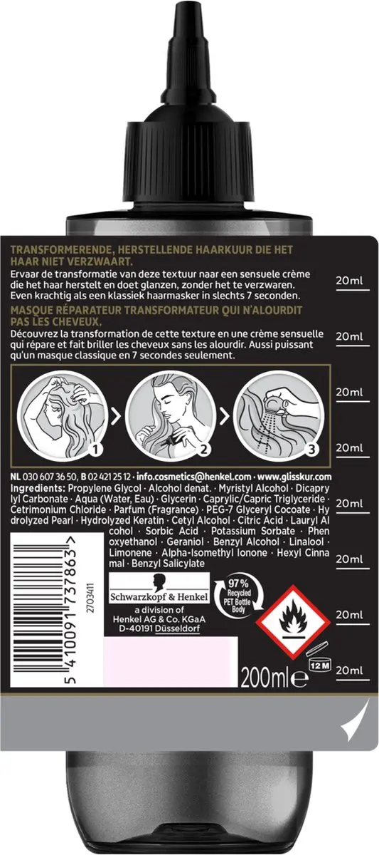 Gliss Ultimate Repair 7 Sec Express Treatment Keratine Haarmasker - 6x200ml