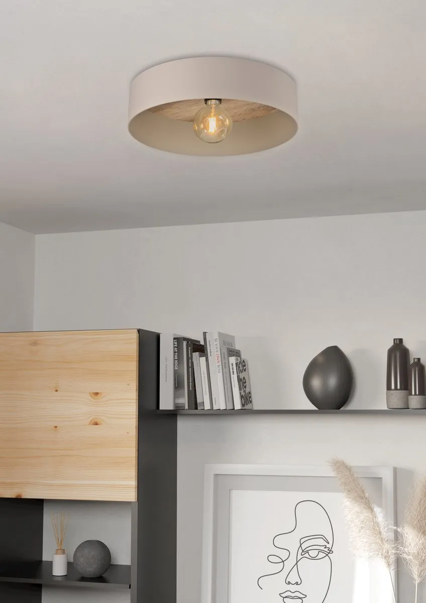 Eglo Duaia Plafondlamp E27 Ø42cm - Taupe - afbeelding 6 van 6