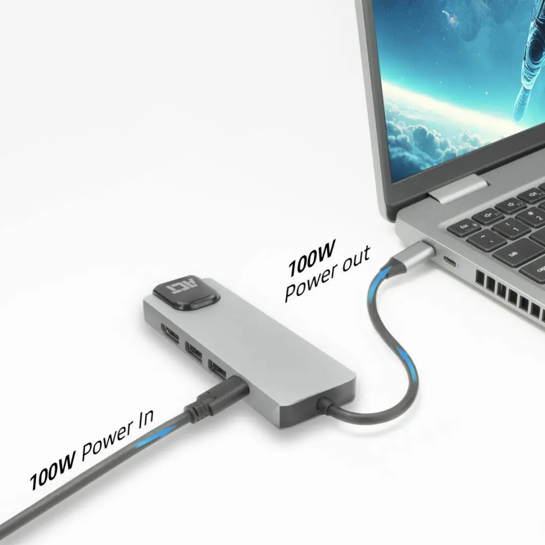 ACT AC7091 USB-C 4K Docking Station - Grijs