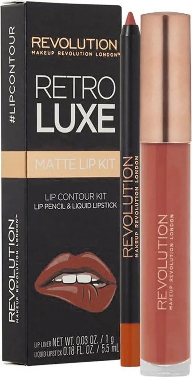 Makeup Revolution Retro Luxe Matte Lip Kit Regal - 5.5ml (2 stuks)