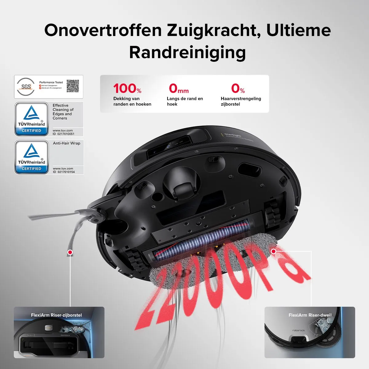 Roborock Saros Z70 Robotstofzuiger - 22.000 Pa - Zilver