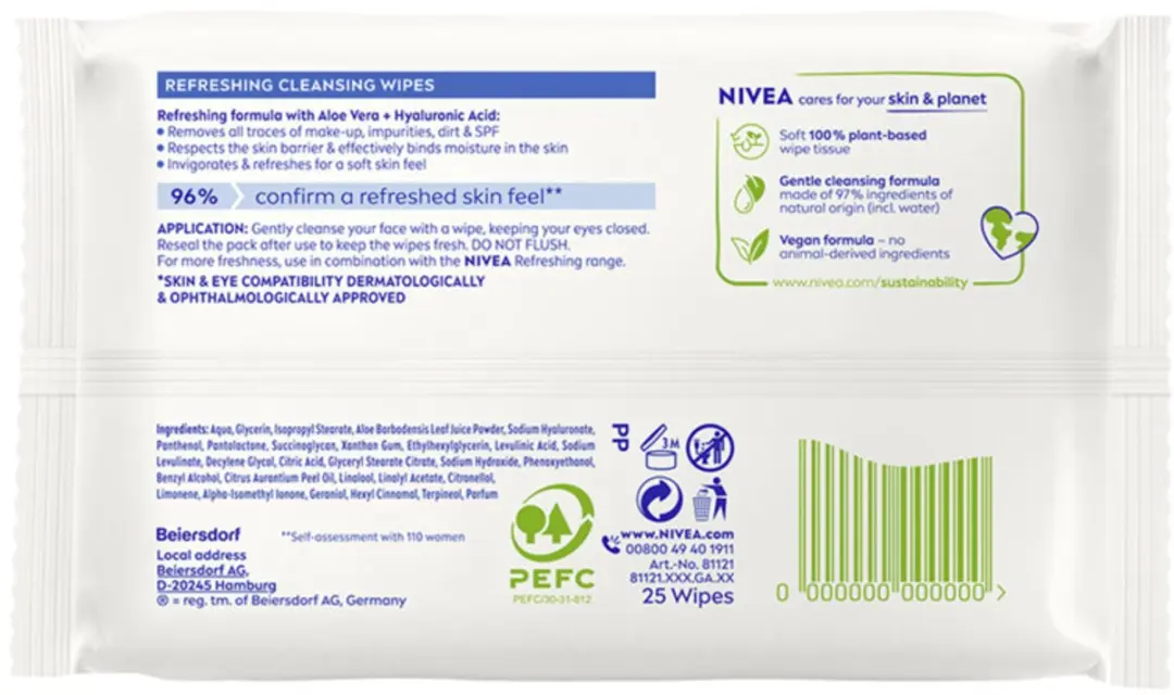 NIVEA Reinigingsdoekjes Normale Huid 25 Stuks