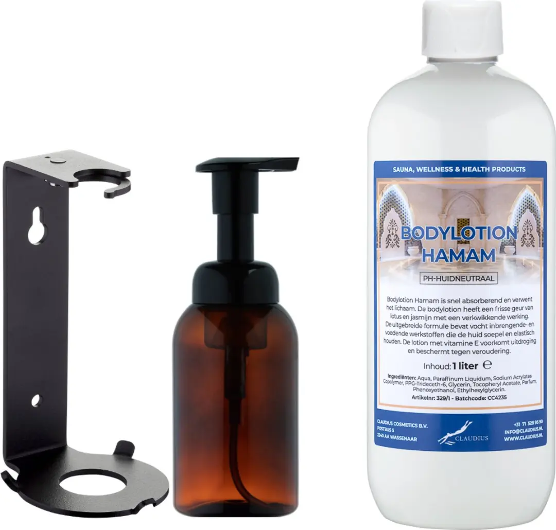 Splashbox Cosmetics Zeepdispenser 300ml + Bodylotion Hamam 1L