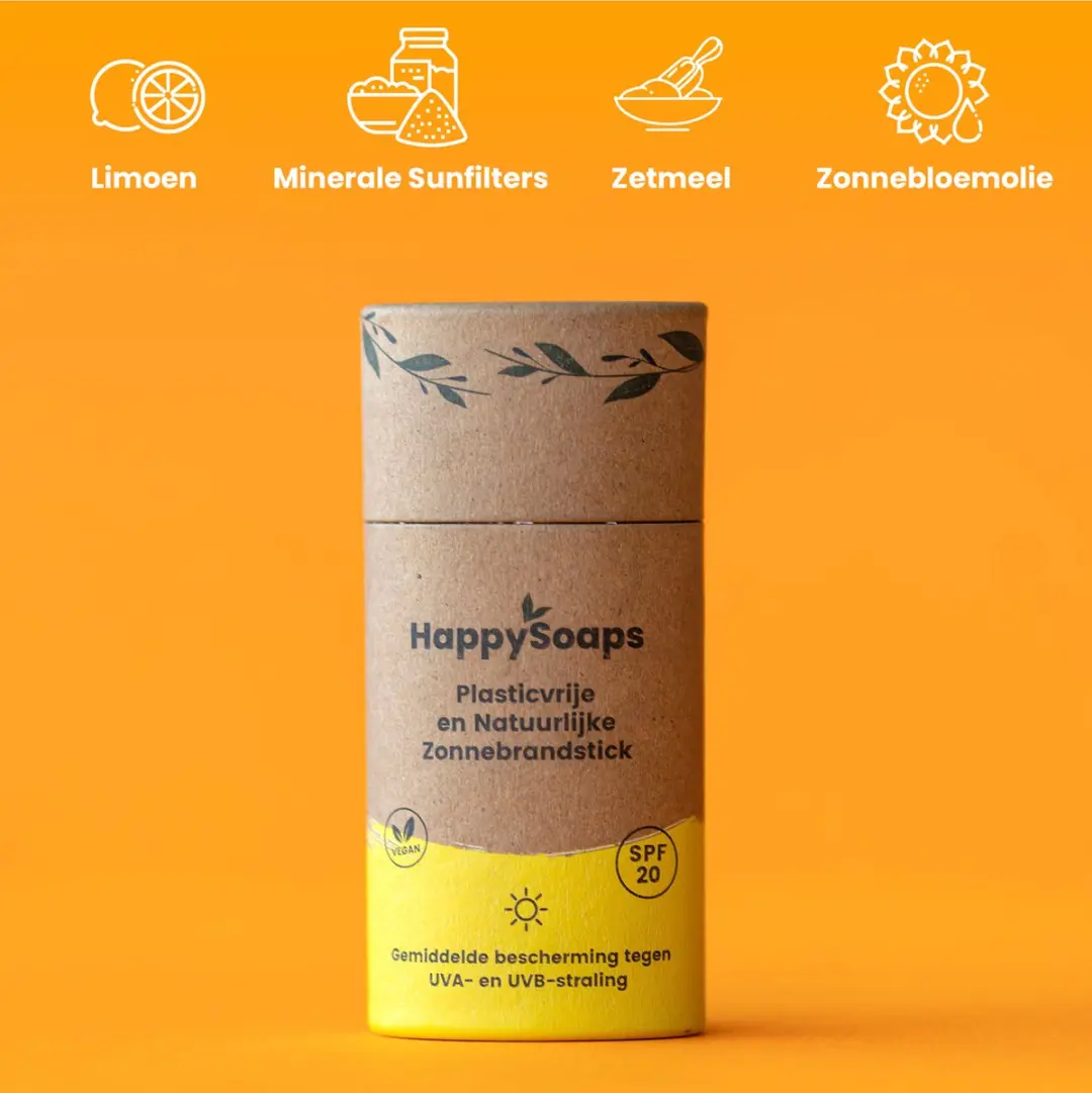 HappySoaps Zonnebrandstick SPF 20 50g - Mineraalfilters