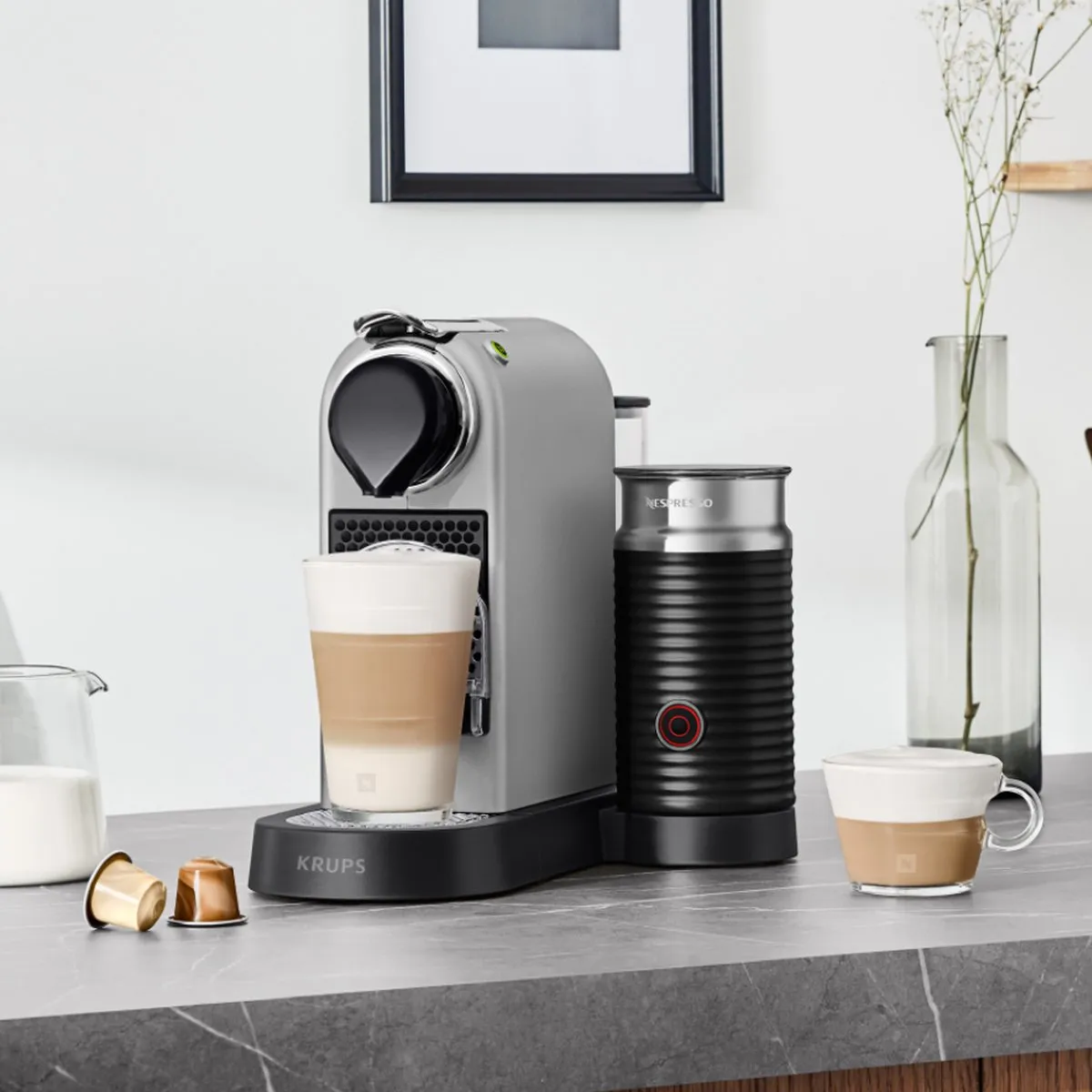 Krups Nespresso Citiz & Milk XN761B Koffiecupmachine - Zilver