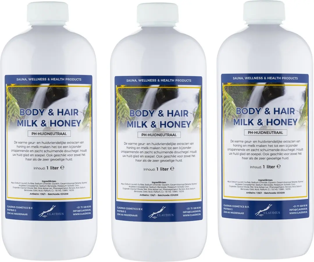 Splashbox Cosmetics Body & Hair Milk & Honey 1L - 3 Stuks