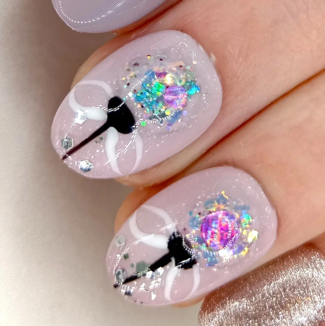 SD Press on Nails No. 63 Kerstbal Plaknagels - XS Almond - 20 Stuks