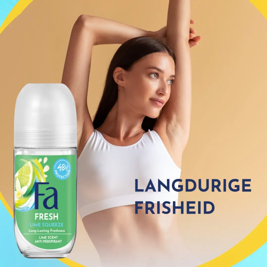 Fa Deodorant Roller Lime Squeeze 50ml - Caribische Limoen - afbeelding 4 van 6
