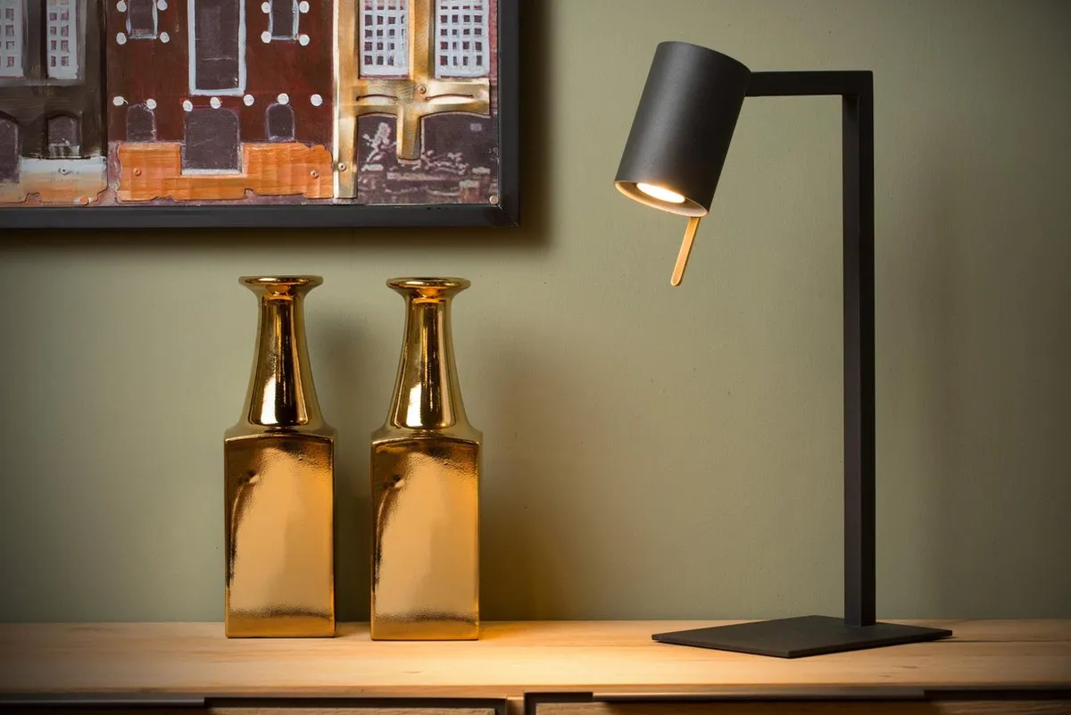 Lucide Lesley Bureaulamp GU10 35W - Zwart - afbeelding 6 van 6