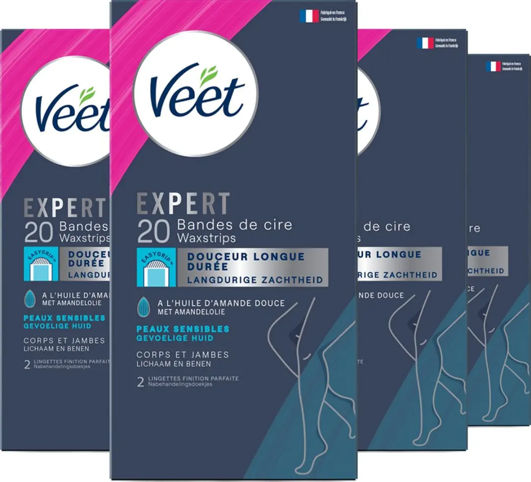 Veet Expert Koude Wasstrips Benen Sensitive 80 Stuks