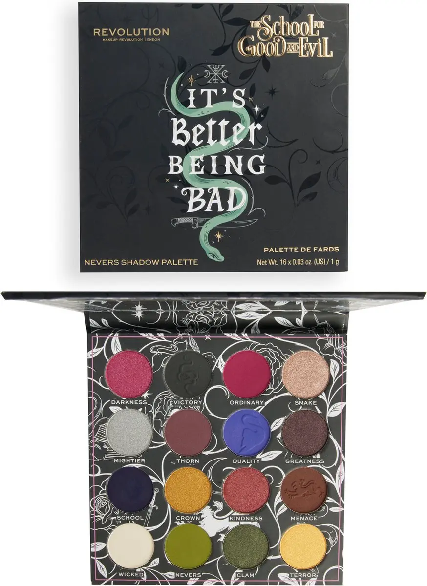 Makeup Revolution x The School of Good & Evil Nevers Oogschaduw Palette - 16 Kleuren