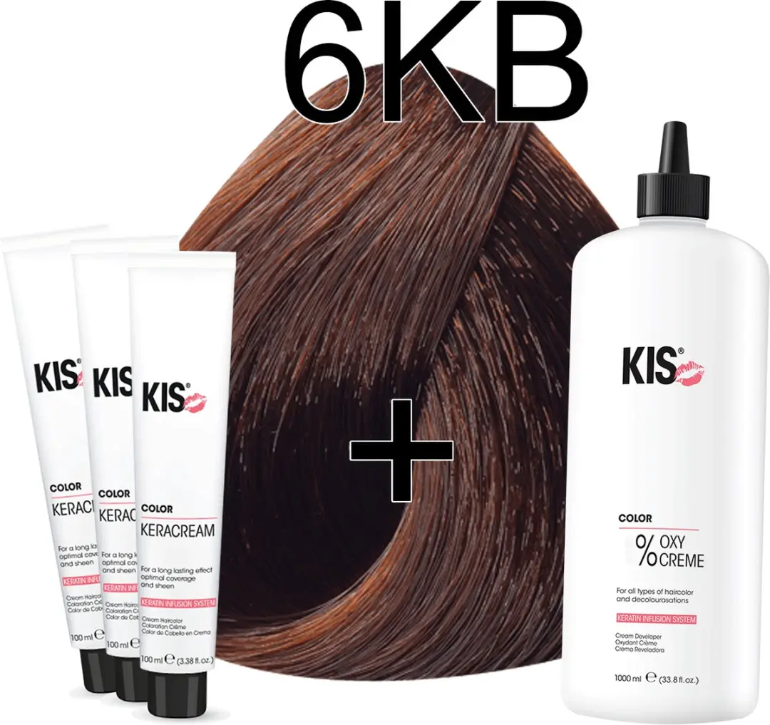 KIS KeraCream Color Donker koperblond Haarverfset 100ml