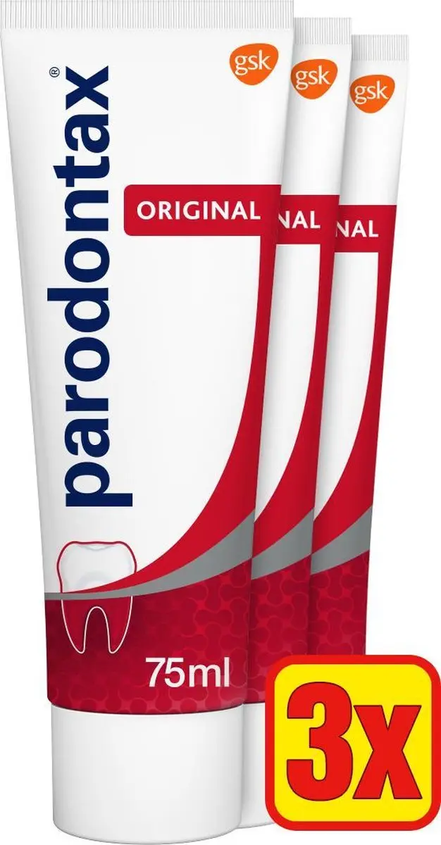 Parodontax Original Fluoride Tandpasta 225ml - 3 Stuks