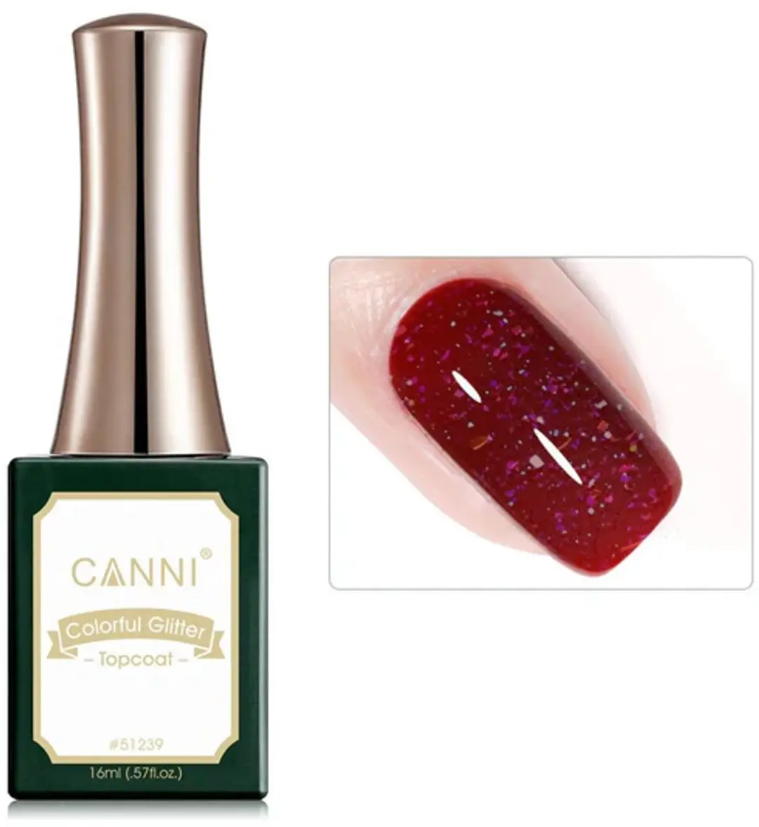 Canni UV Gellak Top Coat Glitter XL 16ml