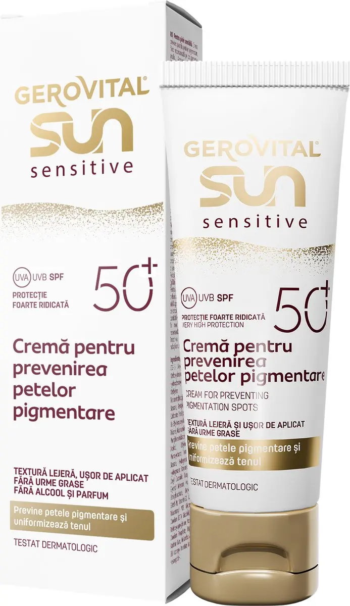 Gerovital Sensitive Anti Pigmentvlekken Gezichtscrème SPF 50+ 50ml