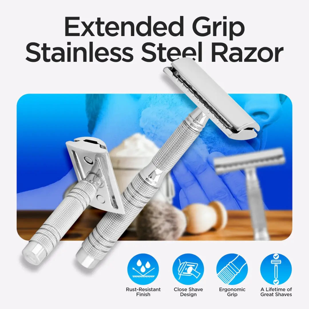 Haryali London Double Edge Safety Razor - Roestvrijstaal - afbeelding 6 van 6
