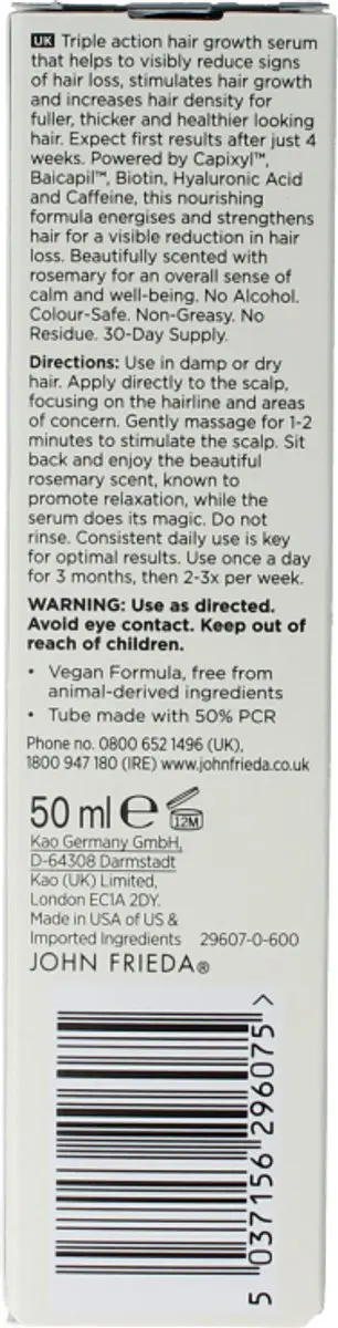 John Frieda Profiller+ Hair Density Scalp Serum 50ml - afbeelding 6 van 6
