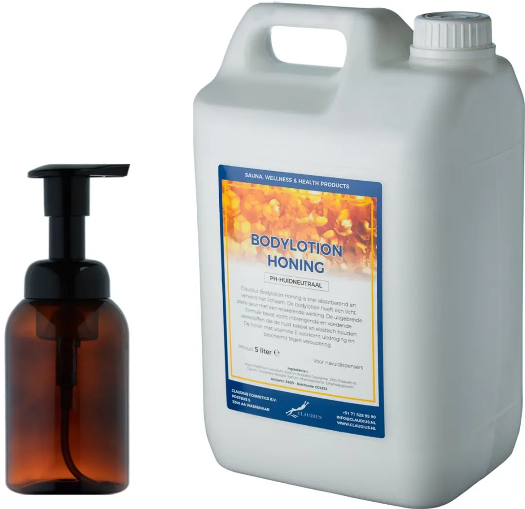 Splashbox Cosmetics Zeepdispenser 300ml + Honing Bodylotion 5.3L