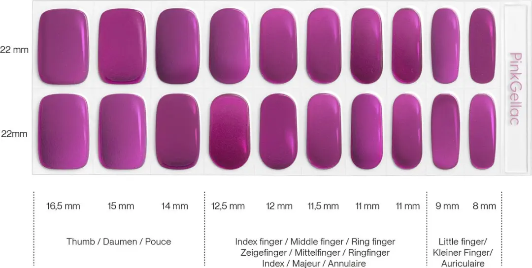 Pink Gellac UV Nagelstickers Bubblegum Chrome - 20 Stuks