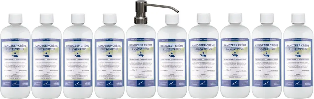 Splashbox Cosmetics Handzeep Crème Eucalyptus 1L - 10 Stuks
