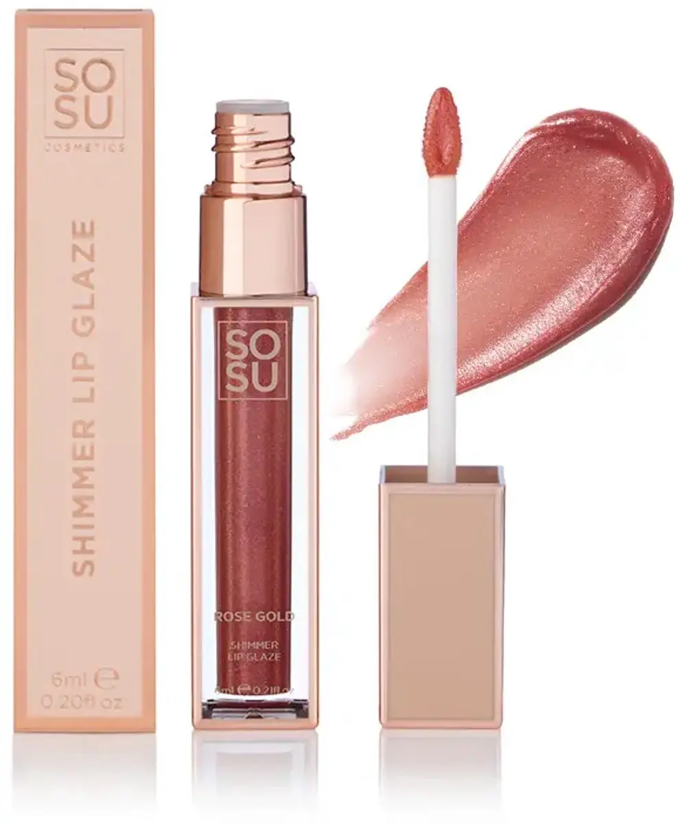 Sosu Shimmer Lip Glaze Rose Gold 6ml