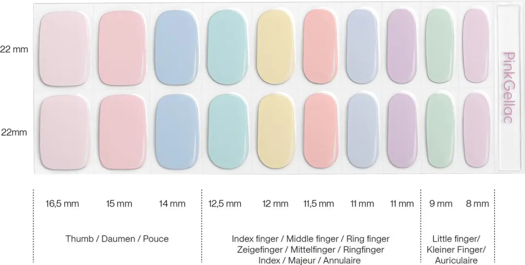 Pink Gellac UV Nagelstickers Pastel Party - 20 Stuks