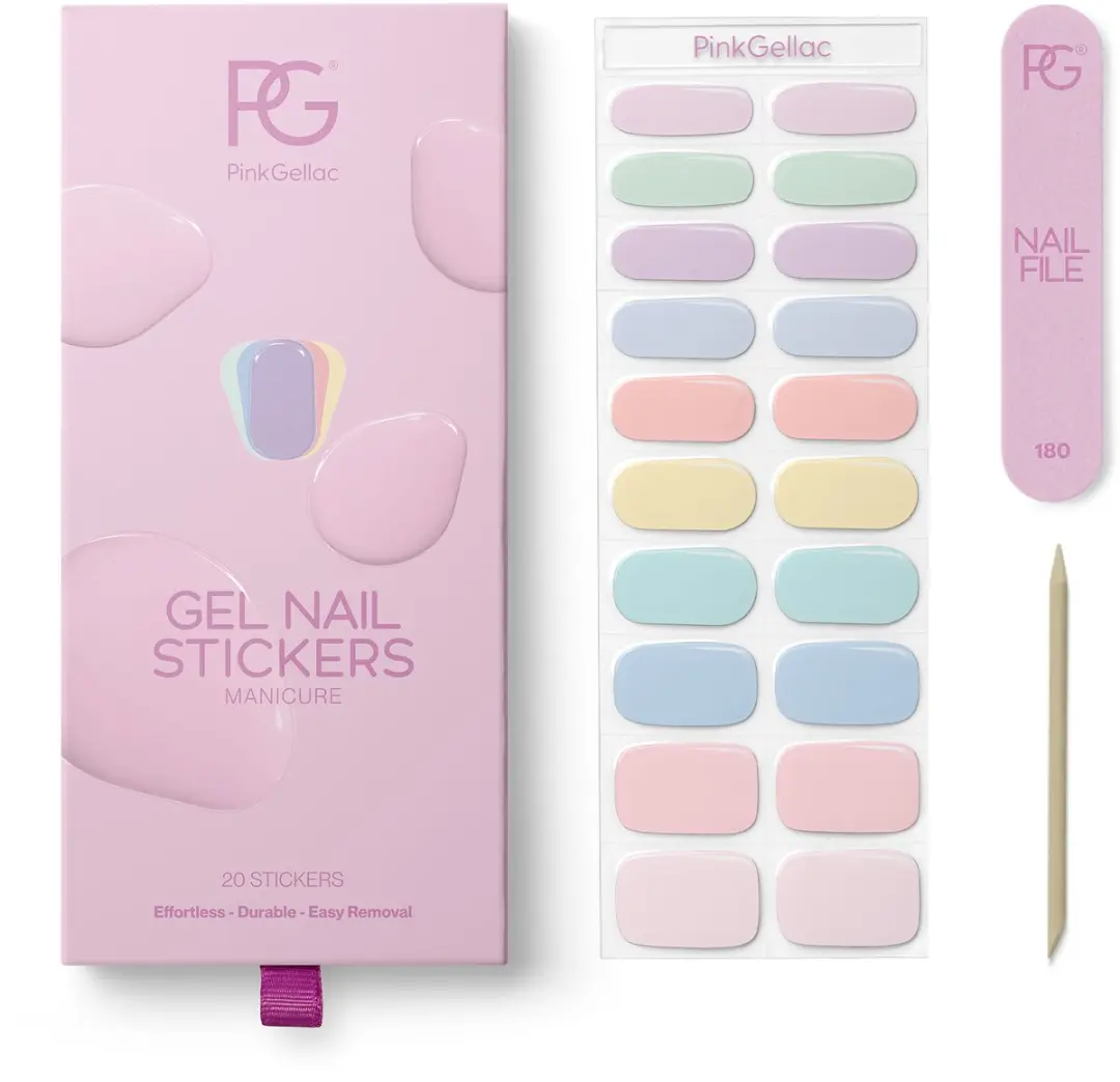 Pink Gellac UV Nagelstickers Pastel Party - 20 Stuks