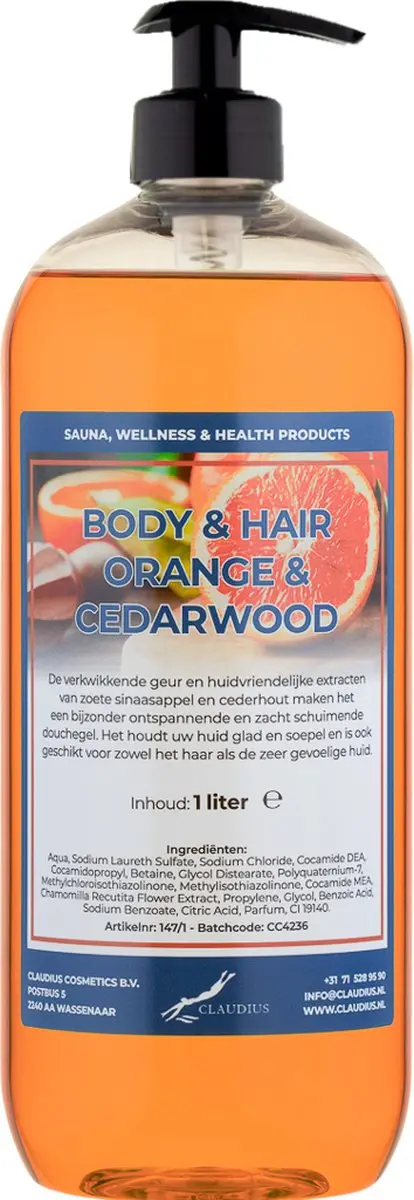 Splashbox Cosmetics Sweet Orange & Cedarwood Body & Hair Wash 1L