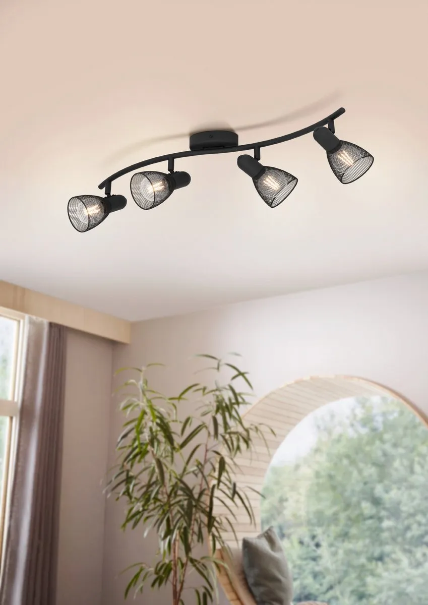 Eglo Carovigno Plafondverlichting 4x E14 - 64cm Zwart
