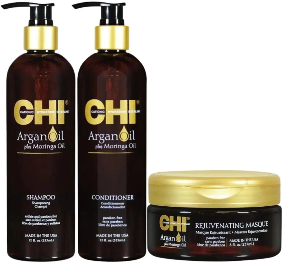 Chi Natural Life Argan Oil Treatment Set - 3 Stuks