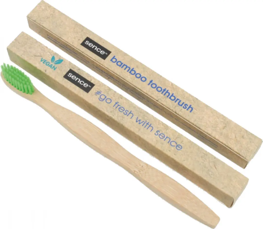 Sence Bamboo Tandenborstel Medium - 3 Stuks Groen