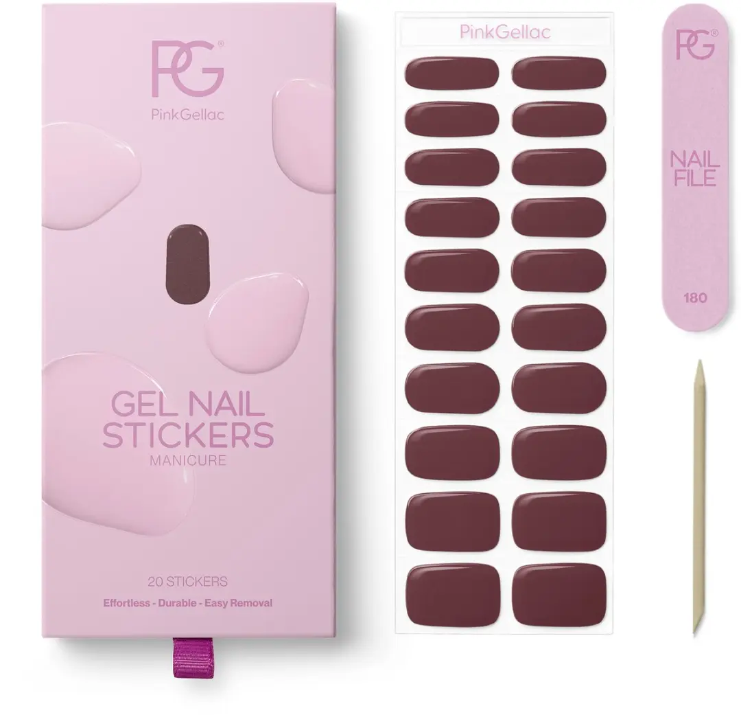 Pink Gellac UV Nagelstickers 0032 Cherrywood Red - 20 Stuks