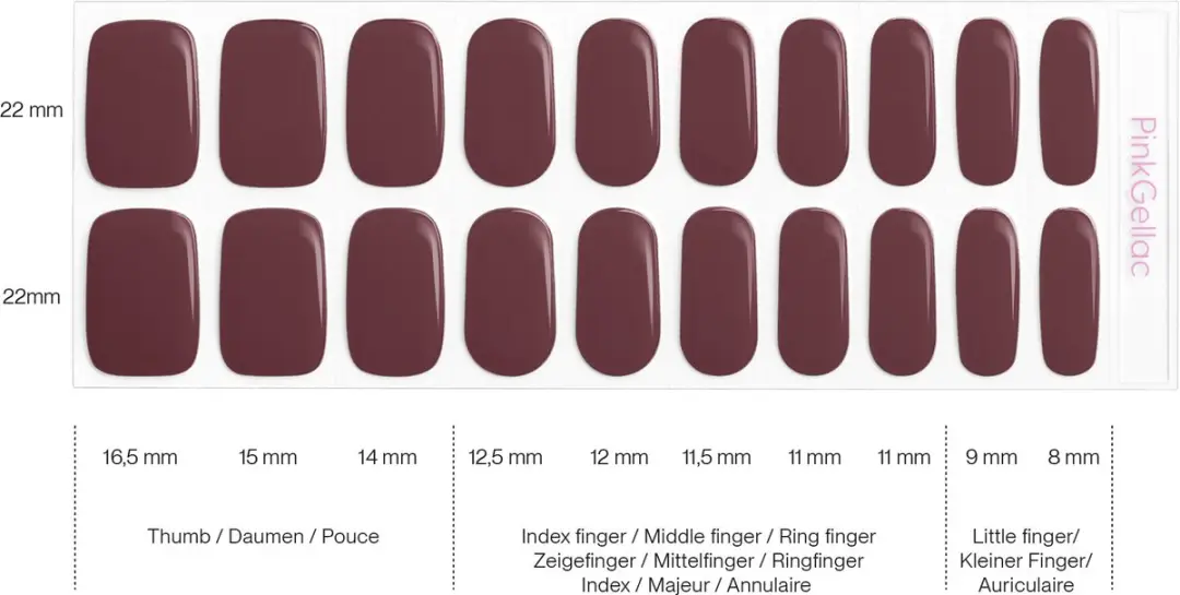 Pink Gellac UV Nagelstickers 0032 Cherrywood Red - 20 Stuks