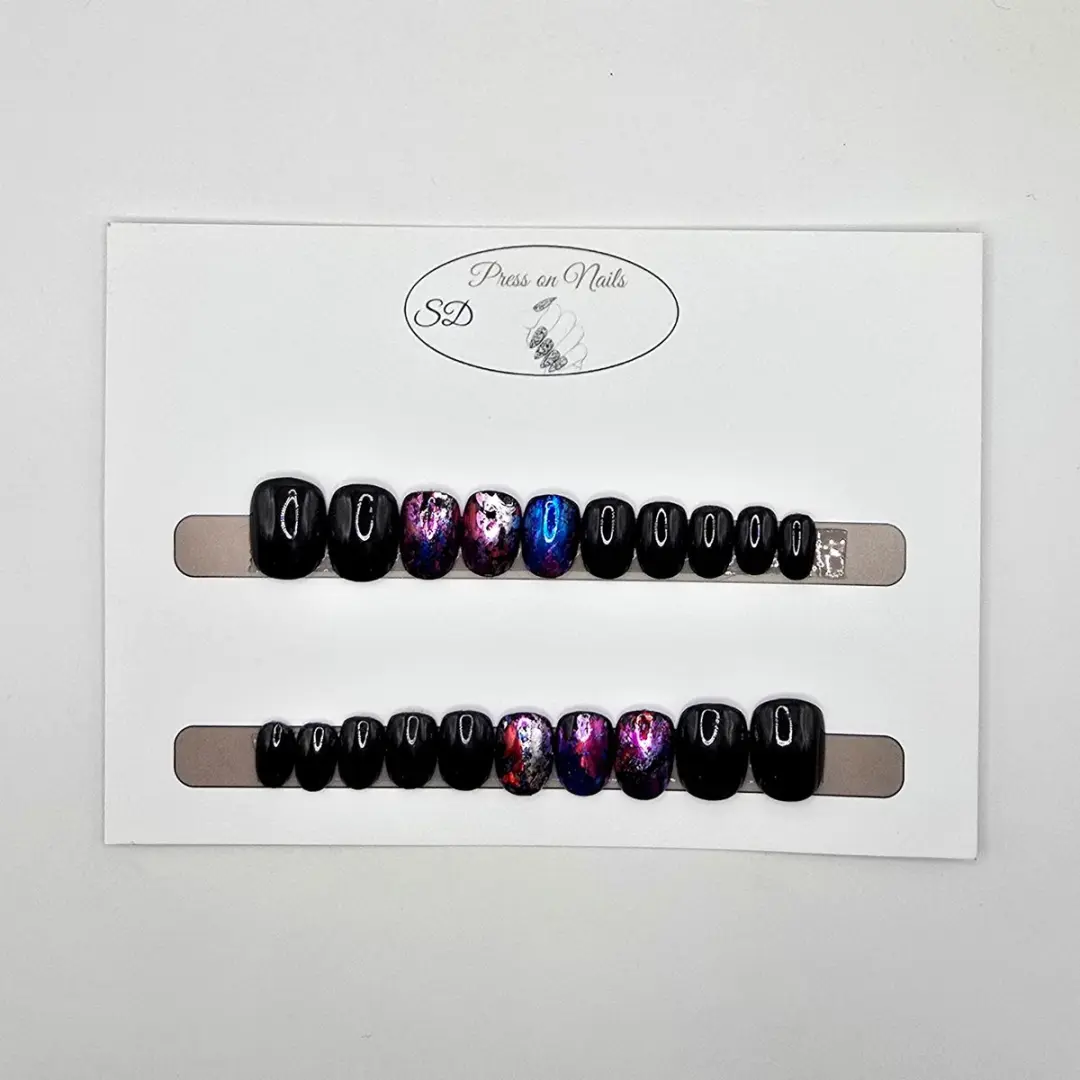 SD Press on Nails B-141 Nagelset - XS Zwart