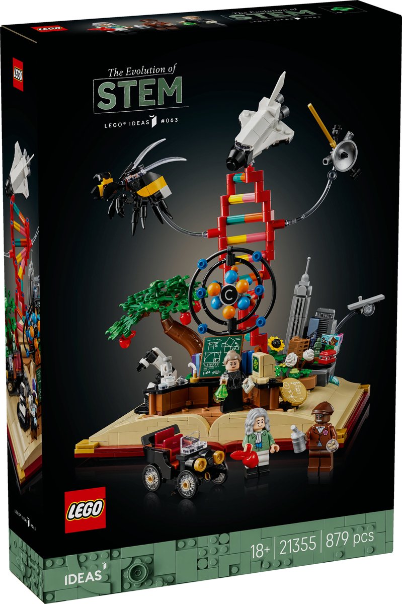 LEGO® Ideas De Evolutie van STEM, Wetenschappelijk Cadeau voor Volwassenen, Verzamelmodel met 3 Minifiguren Waaronder Marie Skłodowska-Curie 21355