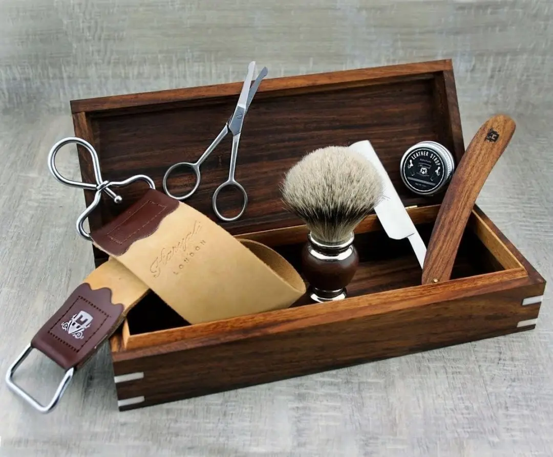Haryali London Handgemaakte Scheerset - 6-delig - Houten kist - afbeelding 6 van 6