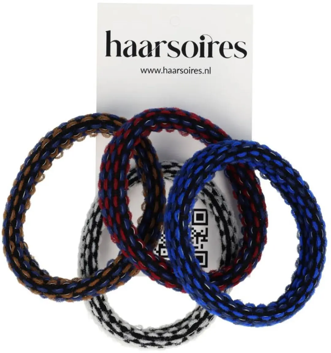 Haarsoires Haarelastieken Basic Endless - Retro Patroon - 4 Stuks